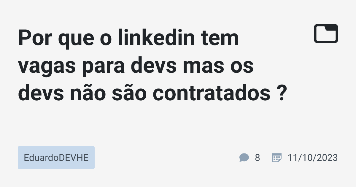 Por que o linkedin tem vagas para devs mas os devs não são contratados ...