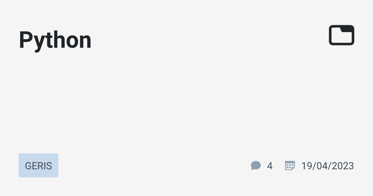 Python · GERIS · TabNews