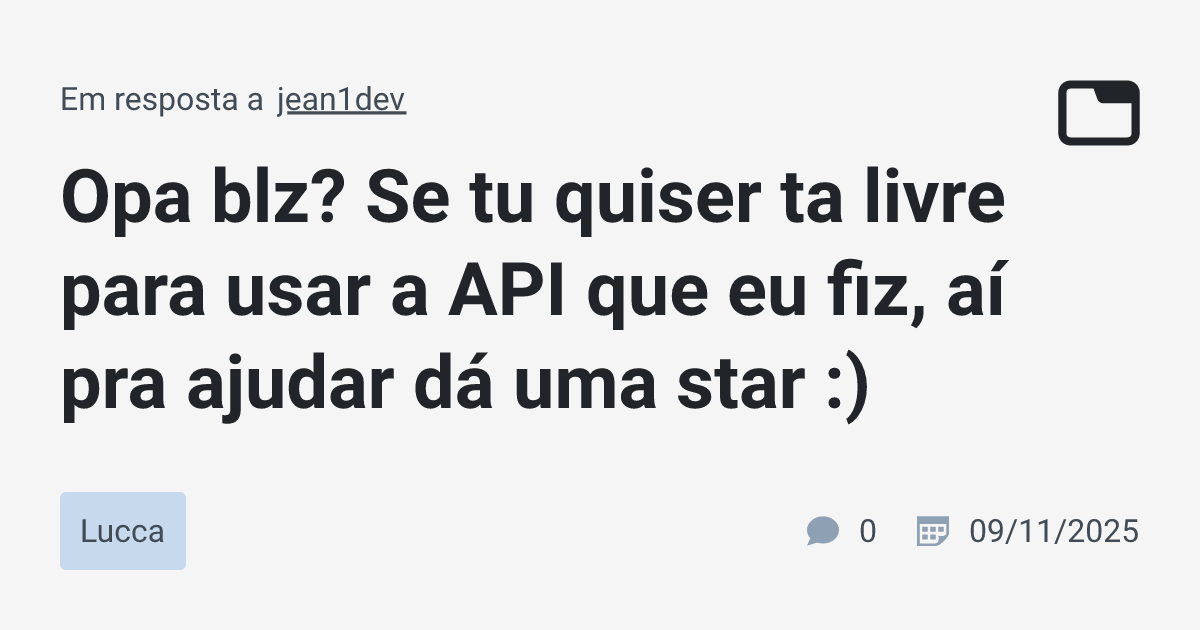 Opa blz? Se tu quiser ta livre para usar a API que eu fiz, aí pra ...