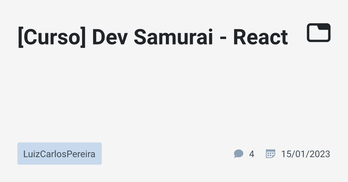 Comunidade Dev Samurai de Programação