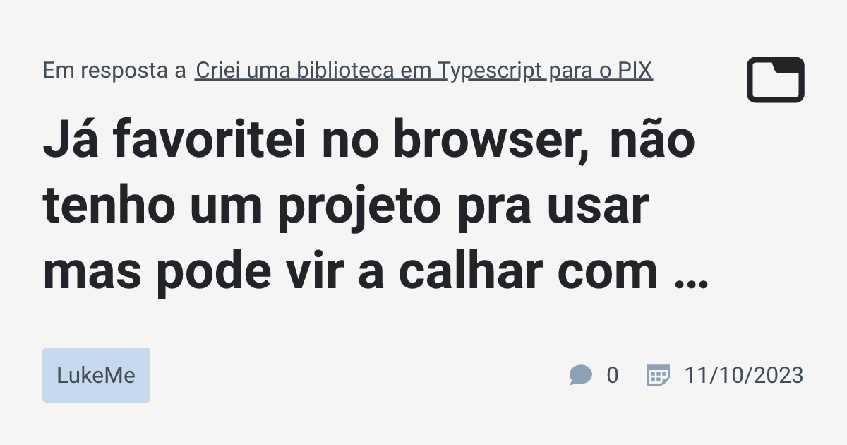 Já favoritei no browser, não tenho um projeto pra usar mas pode vir a ...
