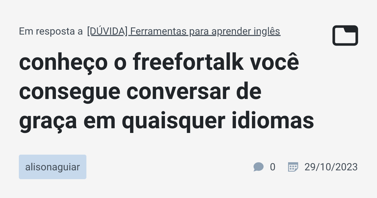 conheço o freefortalk você consegue conversar de graça em quaisquer ...