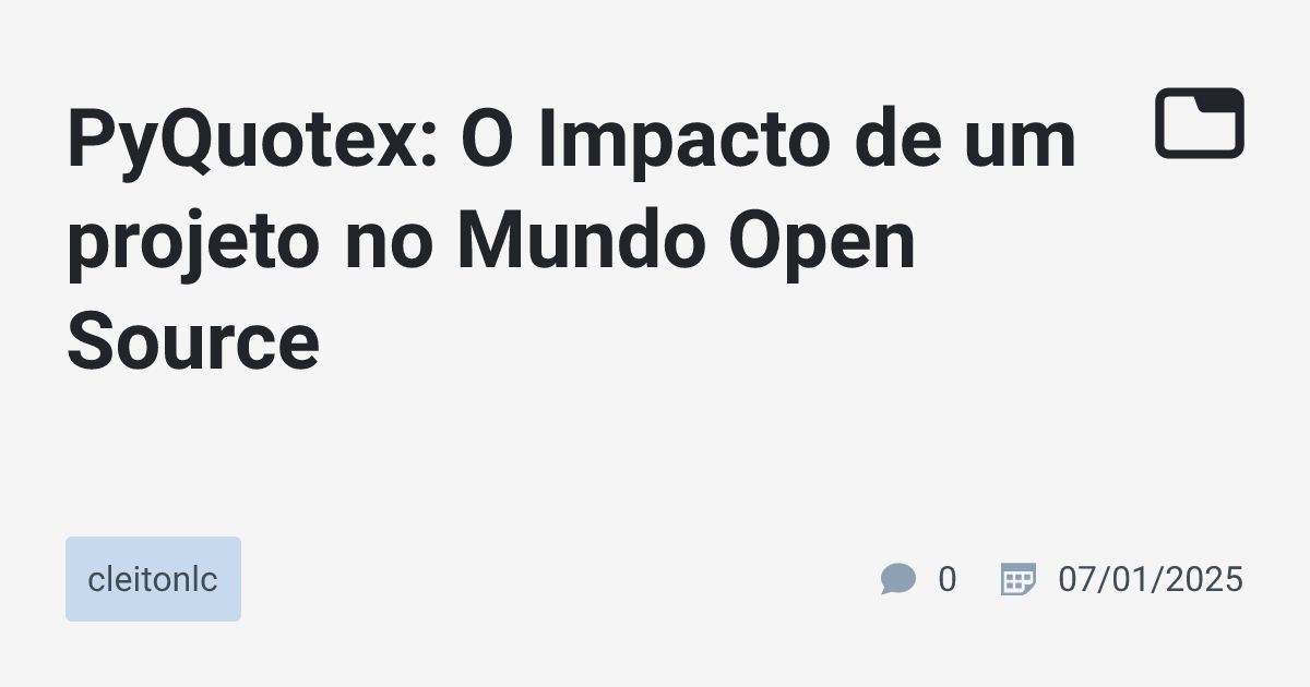 PyQuotex: O Impacto de um projeto no Mundo Open Source · cleitonlc ...