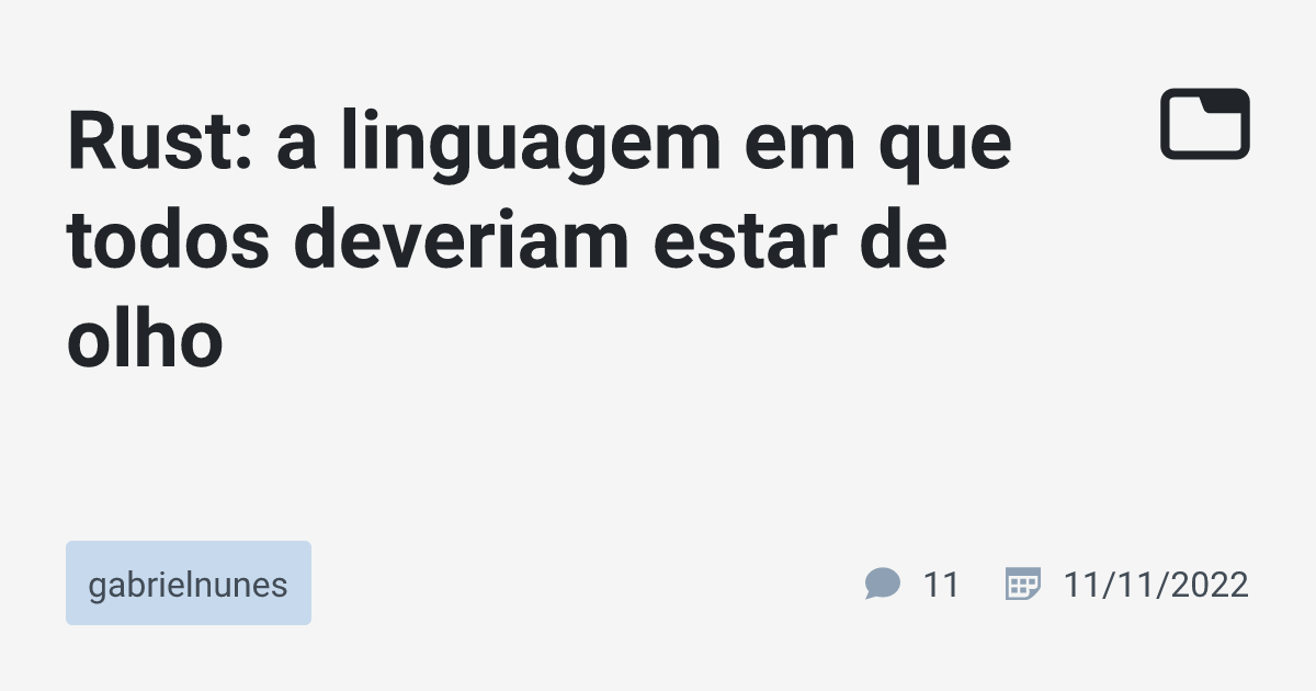 🦀 Primeiro Servidor Rust em portugês no Discord · Diletante · TabNews